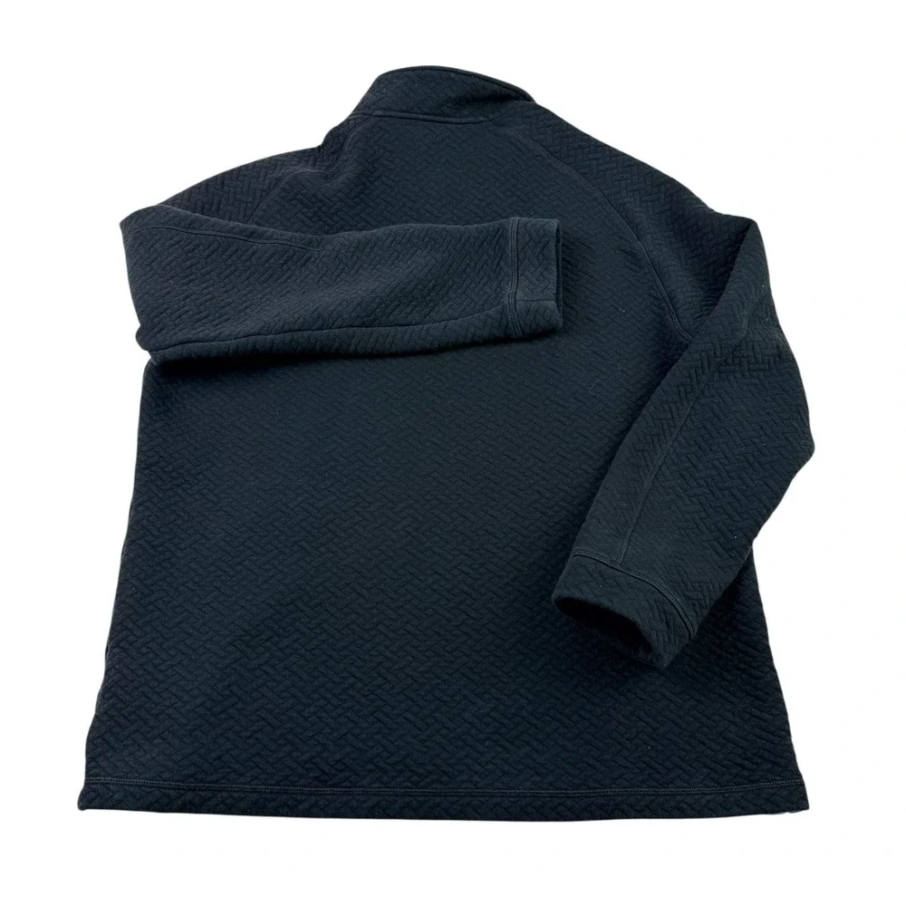 RHONE Mens Quilted 1/4 Snap Neck Pullover Sweatshirt Black Size XL - Picture 3 of 10